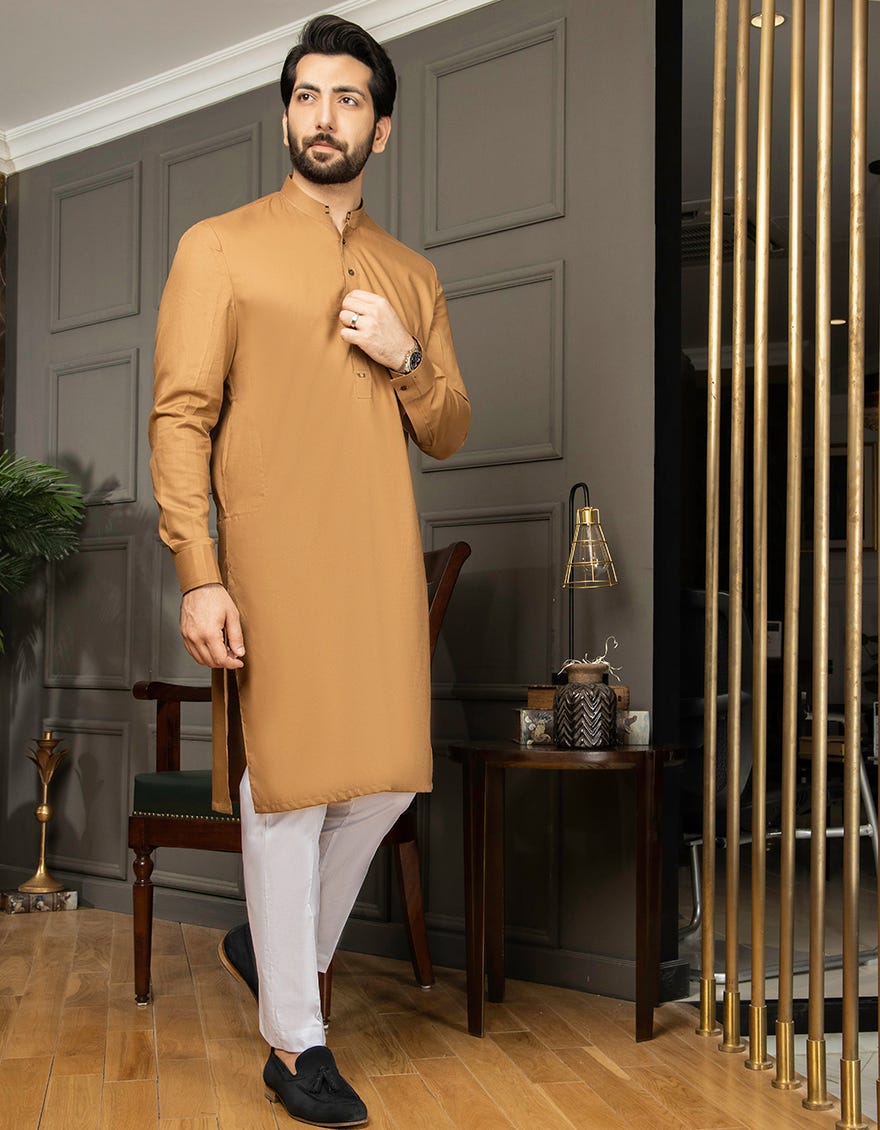 Camel colour kurta pajama top