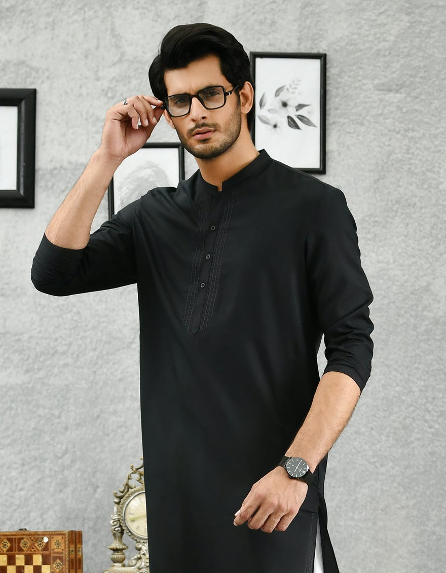 Junaid jamshed cheap black kurta