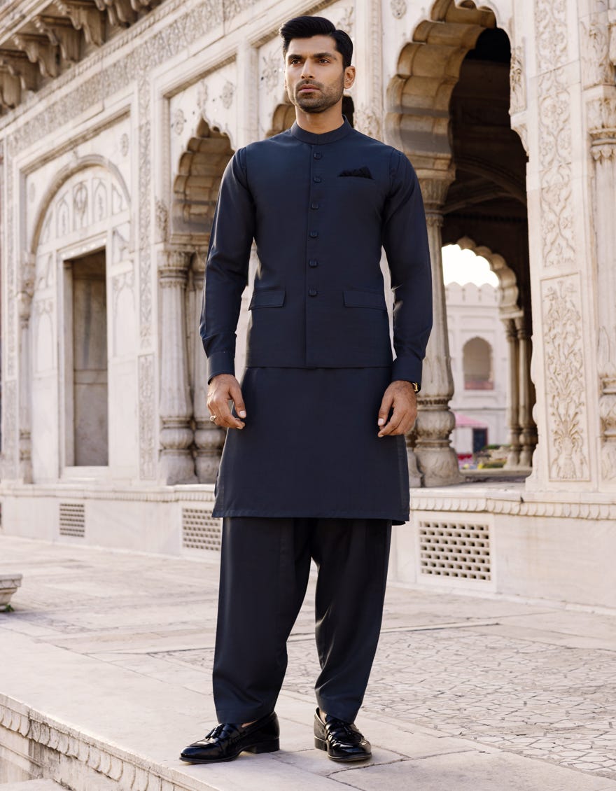 J shalwar hotsell kameez with waistcoat