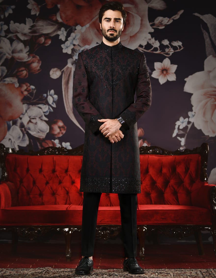MAROON SHERWANI JJSWINR 530