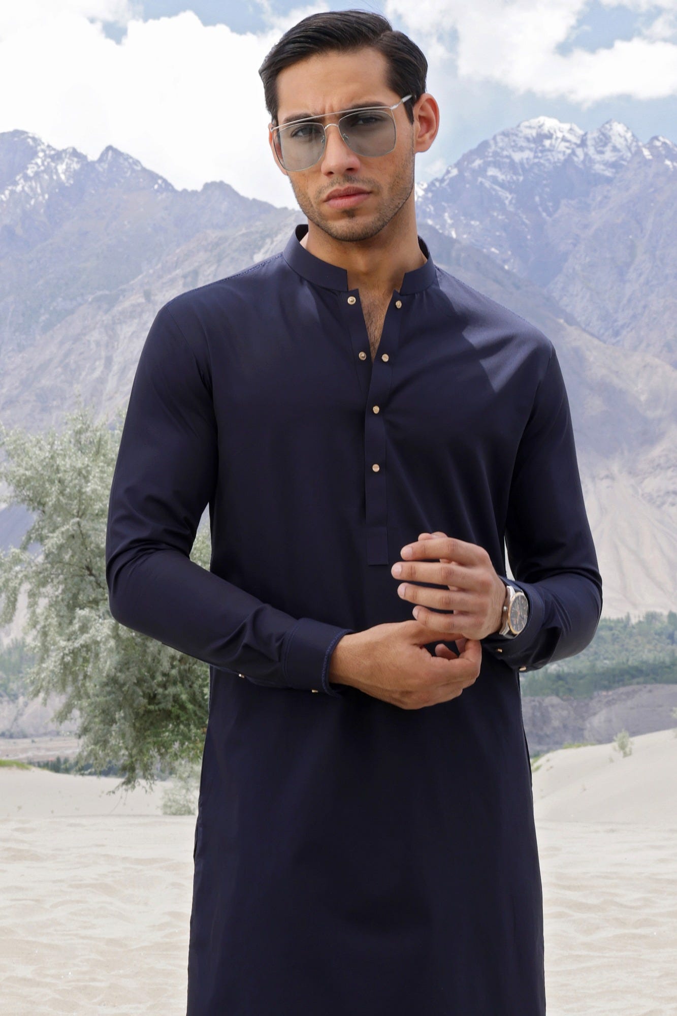 JORDAN NAVY BLUE COTTON KAMEEZ SHALWAR