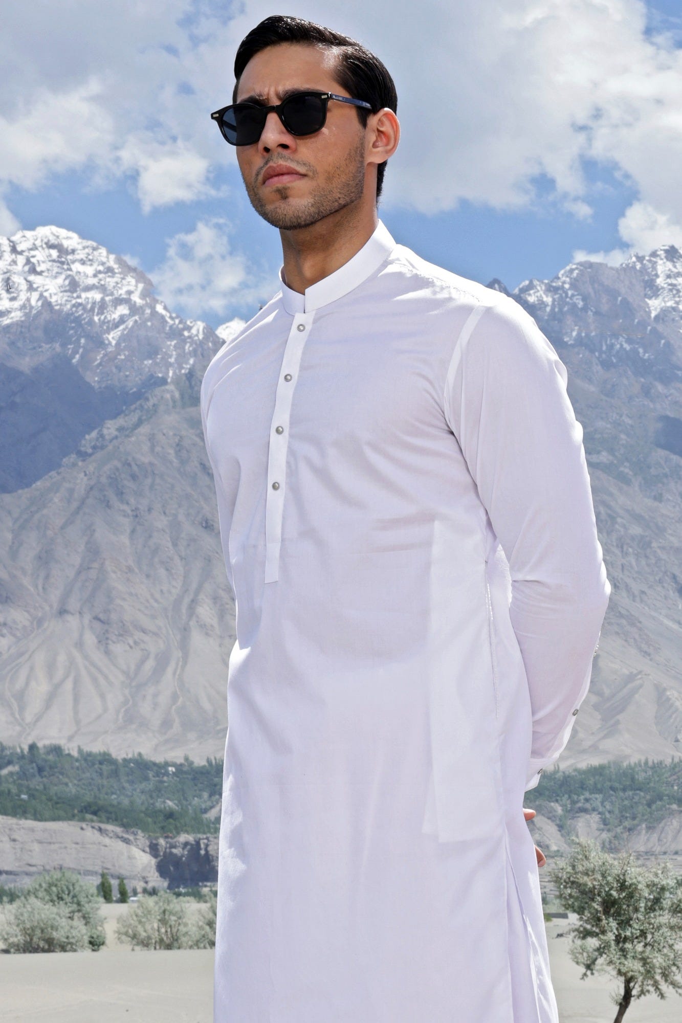 JORDAN WHITE COTTON KAMEEZ SHALWAR