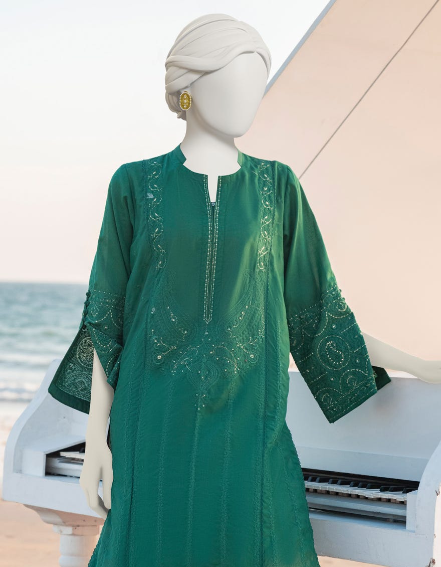 Leaf Print Lawn Kurti  Style Us