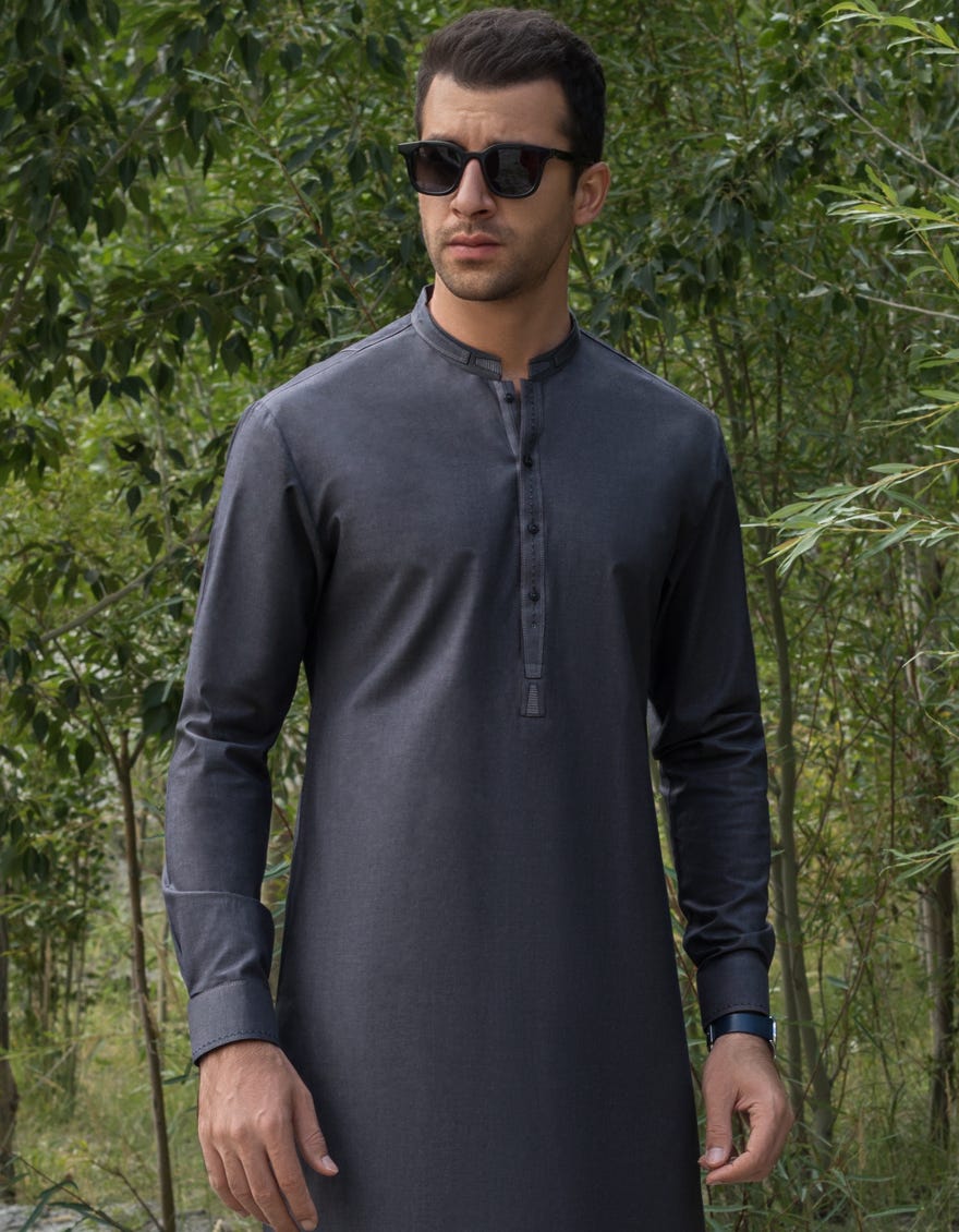 Dark grey top kurta pajama