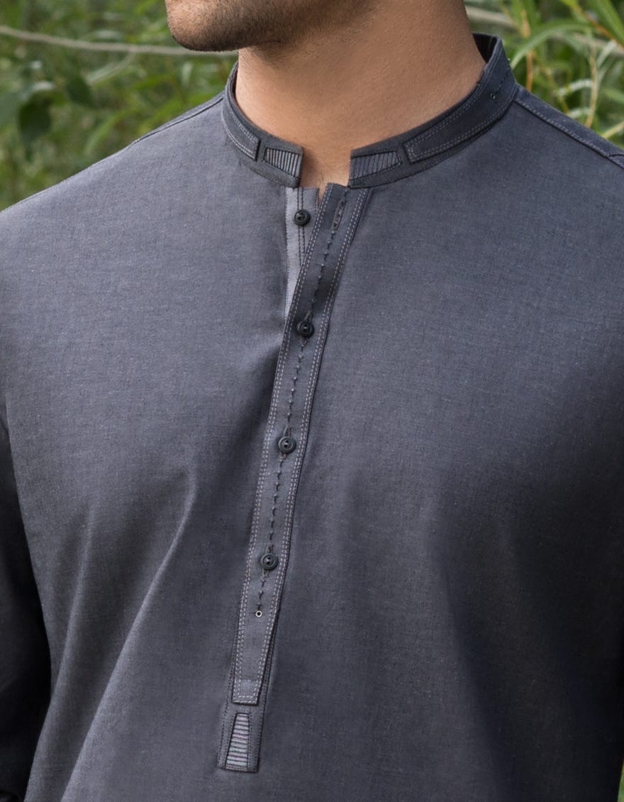 Dark grey kurta pajama clearance